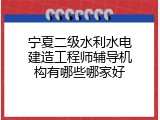 宁夏二级水利水电建造工程师辅导机构有哪些哪家好