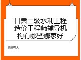 甘肃二级水利工程造价工程师辅导机构有哪些哪家好