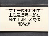 文山一级水利水电工程建造师一般在哪里上班什么岗位和待遇