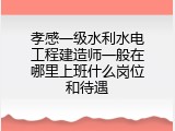 孝感一级水利水电工程建造师一般在哪里上班什么岗位和待遇