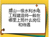 眉山一级水利水电工程建造师一般在哪里上班什么岗位和待遇