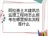 阿拉善土木建筑总监理工程师怎么报考在哪里报名流程是什么