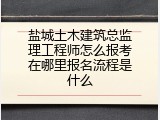 盐城土木建筑总监理工程师怎么报考在哪里报名流程是什么