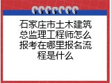 石家庄市土木建筑总监理工程师怎么报考在哪里报名流程是什么