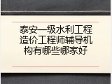 泰安一级水利工程造价工程师辅导机构有哪些哪家好
