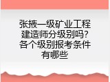 张掖一级矿业工程建造师分级别吗？各个级别报考条件有哪些