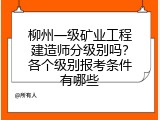 柳州一级矿业工程建造师分级别吗？各个级别报考条件有哪些