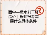 西宁一级水利工程造价工程师报考需要什么具体条件