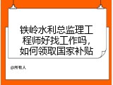 铁岭水利总监理工程师好找工作吗，如何领取国家补贴