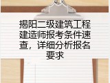 揭阳二级建筑工程建造师报考条件速查，详细分析报名要求