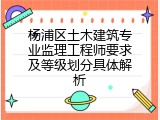 杨浦区土木建筑专业监理工程师要求及等级划分具体解析