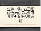 拉萨一级矿业工程建造师的报名费用是多少有什么要求呢