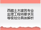 西藏土木建筑专业监理工程师要求及等级划分具体解析