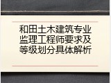 和田土木建筑专业监理工程师要求及等级划分具体解析
