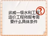 武威一级水利工程造价工程师报考需要什么具体条件