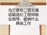 乌兰察布二级交通运输造价工程师就业指导，能做什么具体工作