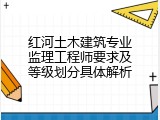 红河土木建筑专业监理工程师要求及等级划分具体解析