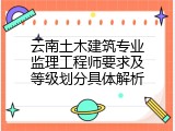 云南土木建筑专业监理工程师要求及等级划分具体解析