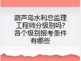 葫芦岛水利总监理工程师分级别吗？各个级别报考条件有哪些