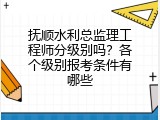 抚顺水利总监理工程师分级别吗？各个级别报考条件有哪些