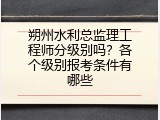 朔州水利总监理工程师分级别吗？各个级别报考条件有哪些