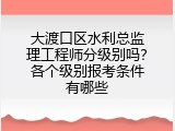 大渡口区水利总监理工程师分级别吗？各个级别报考条件有哪些