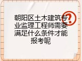 朝阳区土木建筑专业监理工程师需要满足什么条件才能报考呢