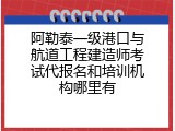 阿勒泰一级港口与航道工程建造师考试代报名和培训机构哪里有