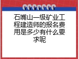 石嘴山一级矿业工程建造师的报名费用是多少有什么要求呢