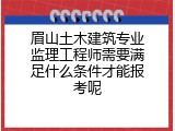 眉山土木建筑专业监理工程师需要满足什么条件才能报考呢
