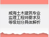 威海土木建筑专业监理工程师要求及等级划分具体解析