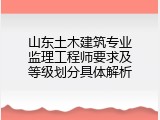 山东土木建筑专业监理工程师要求及等级划分具体解析