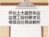 怀化土木建筑专业监理工程师要求及等级划分具体解析