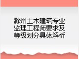 滁州土木建筑专业监理工程师要求及等级划分具体解析