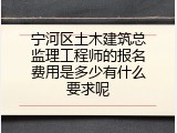 宁河区土木建筑总监理工程师的报名费用是多少有什么要求呢