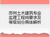 苏州土木建筑专业监理工程师要求及等级划分具体解析