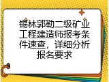 锡林郭勒二级矿业工程建造师报考条件速查，详细分析报名要求