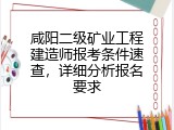 咸阳二级矿业工程建造师报考条件速查，详细分析报名要求