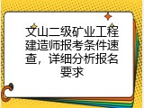 文山二级矿业工程建造师报考条件速查，详细分析报名要求