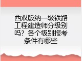 西双版纳一级铁路工程建造师分级别吗？各个级别报考条件有哪些