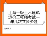 上海一级土木建筑造价工程师考试一年几次共多少题