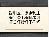朝阳区二级水利工程造价工程师考到证后好找好工作吗
