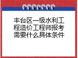 丰台区一级水利工程造价工程师报考需要什么具体条件