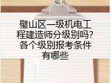 璧山区一级机电工程建造师分级别吗？各个级别报考条件有哪些