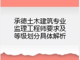 承德土木建筑专业监理工程师要求及等级划分具体解析