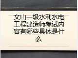文山一级水利水电工程建造师考试内容有哪些具体是什么