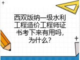 西双版纳一级水利工程造价工程师证书考下来有用吗，为什么？