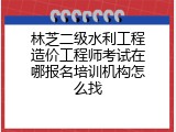 林芝二级水利工程造价工程师考试在哪报名培训机构怎么找