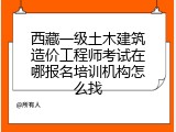 西藏一级土木建筑造价工程师考试在哪报名培训机构怎么找
