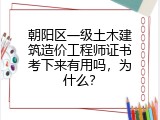 朝阳区一级土木建筑造价工程师证书考下来有用吗，为什么？